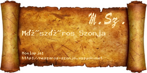 Mészáros Szonja névjegykártya